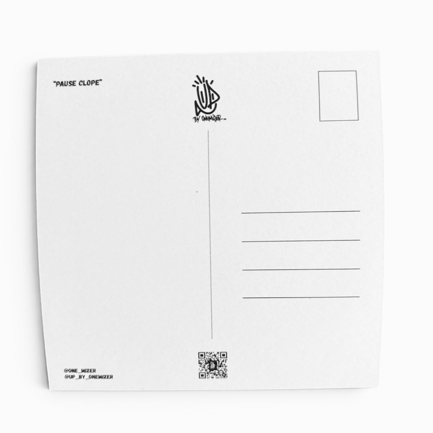 Carte postale verso format postal UP by Onemizer Pause Clope