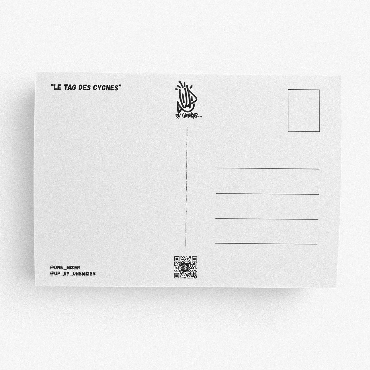 Carte postale verso format postal UP by Onemizer Le Tag des Cygnes