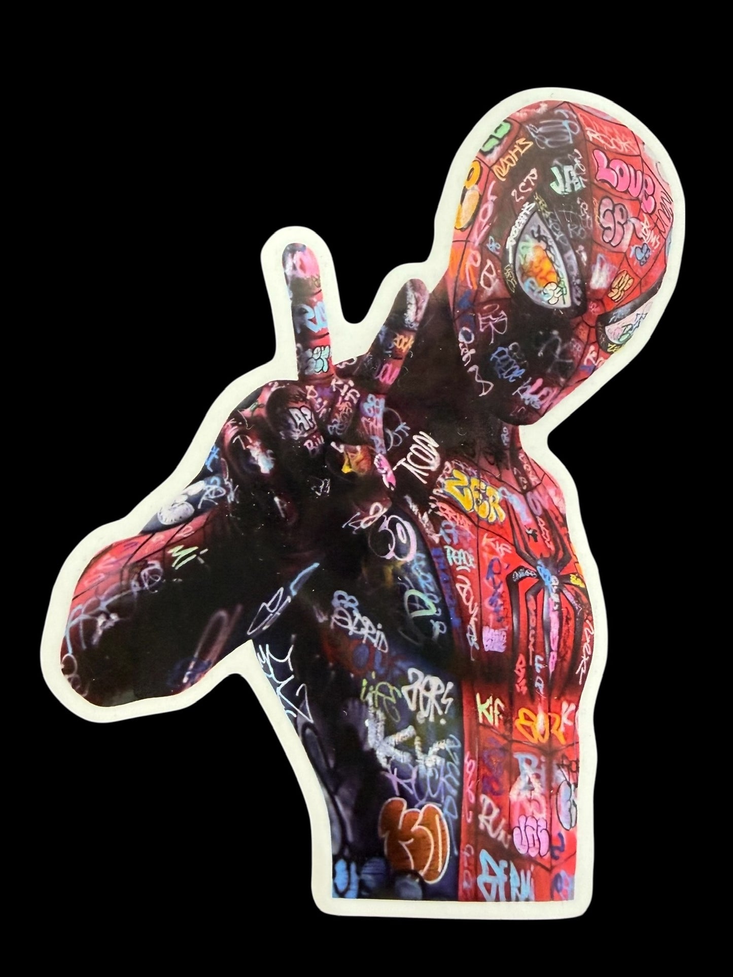 Sticker vinyle brillant Spiderman recouvert de graffitis Onemizer
