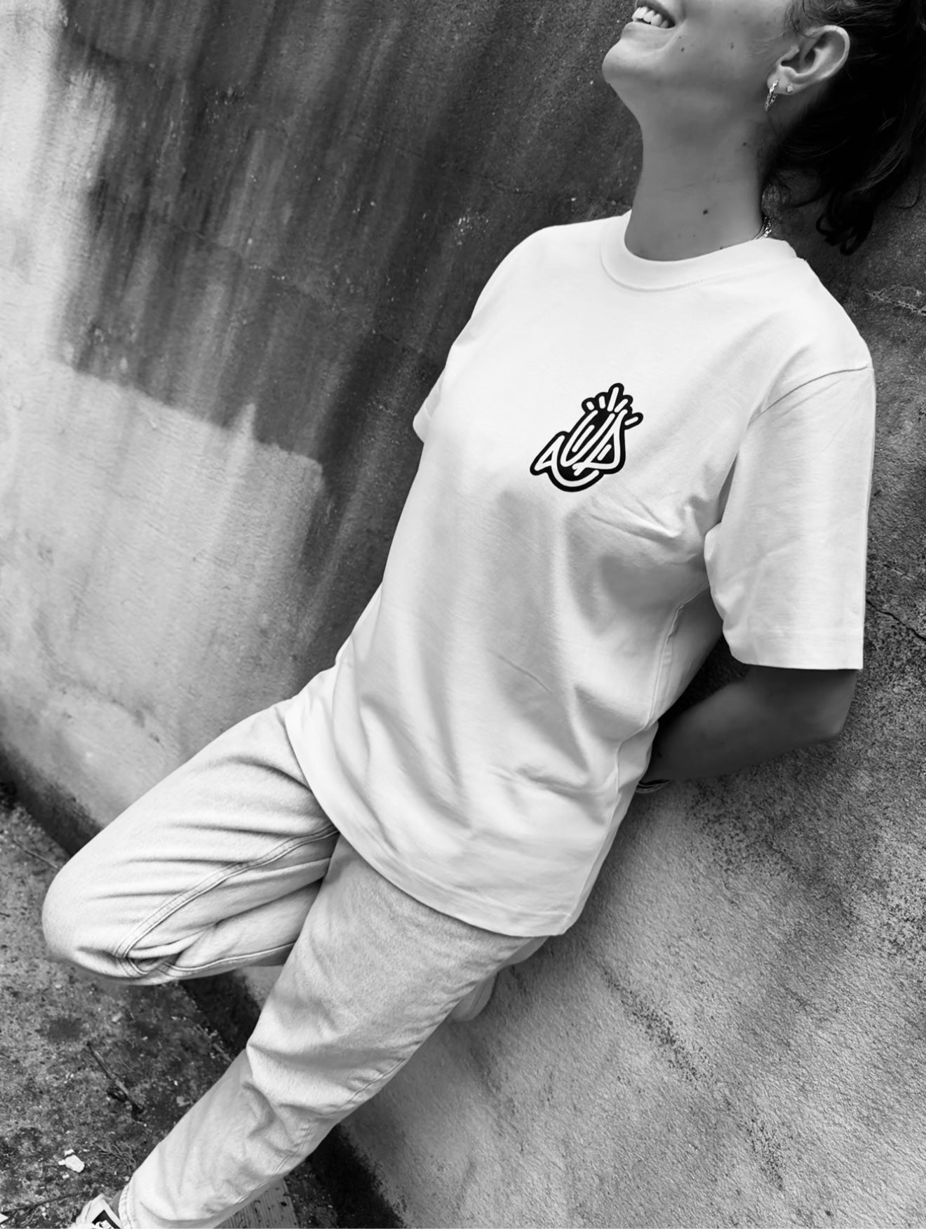 T-shirt "Big Up W". Coupe oversize, unisexe. Coton biologique 240 g/m2