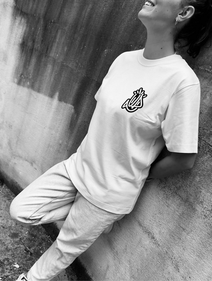 T-shirt "Big Up W". Coupe oversize, unisexe. Coton biologique 240 g/m2