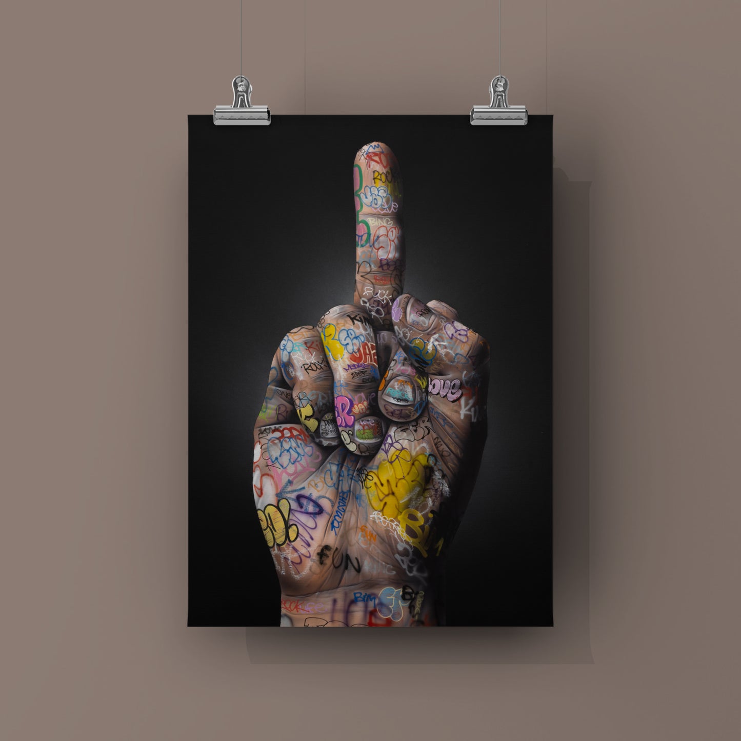 Affiche street art Fuck (w)All Onemizer majeur graffiti multicolore