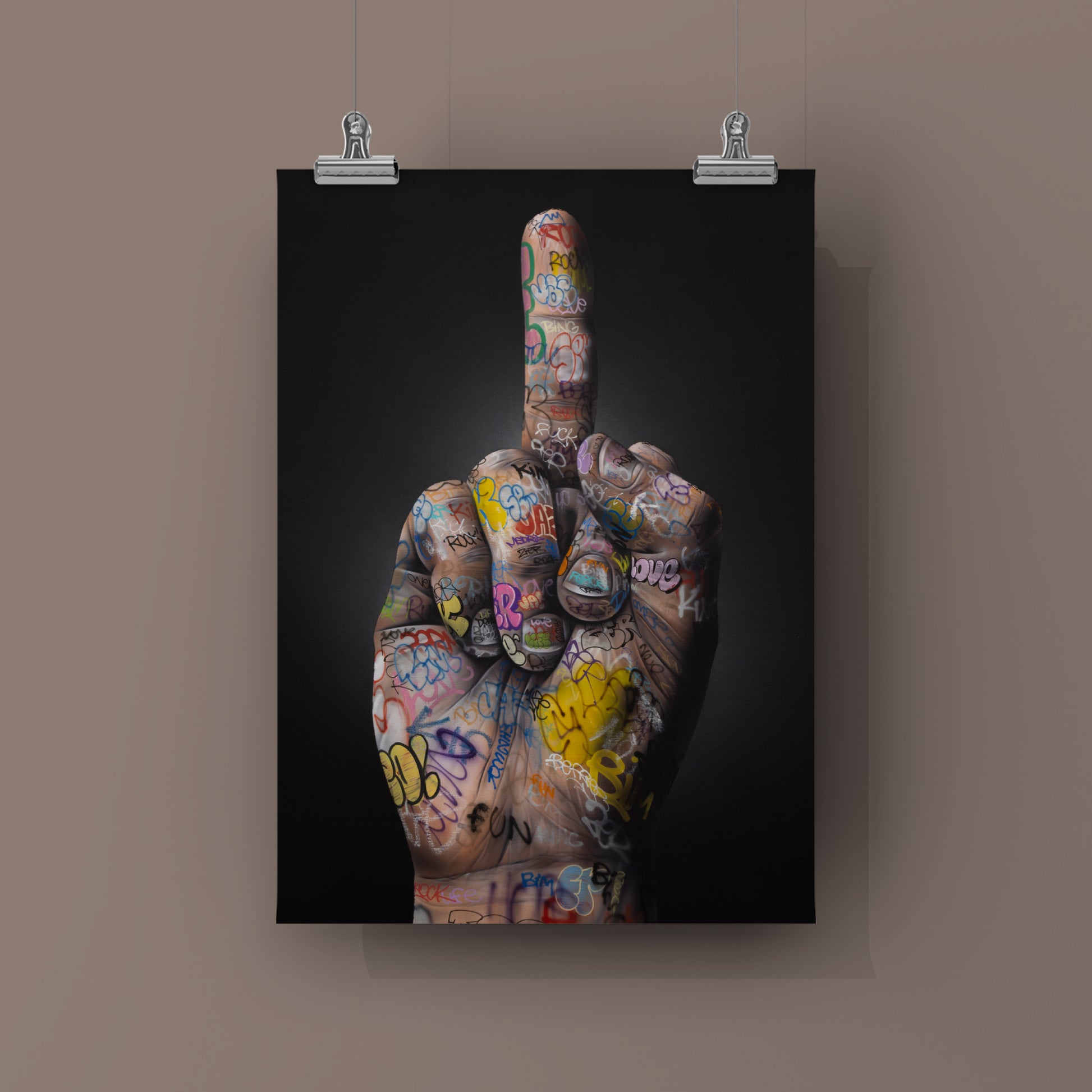 Affiche street art Fuck (w)All Onemizer majeur graffiti multicolore