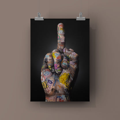 Affiche street art Fuck (w)All Onemizer majeur graffiti multicolore