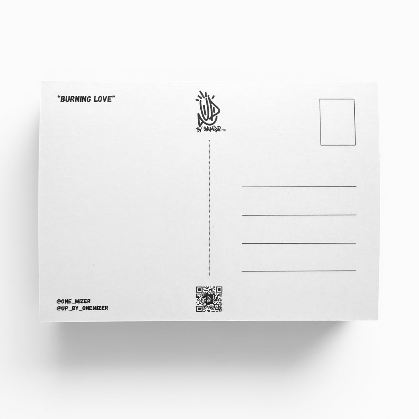 Carte postale verso format postal UP by Onemizer Burning Love