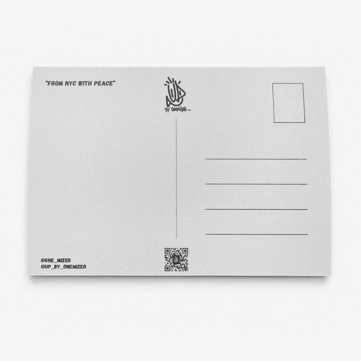 Carte postale verso format postal UP by Onemizer From NYC with Peace