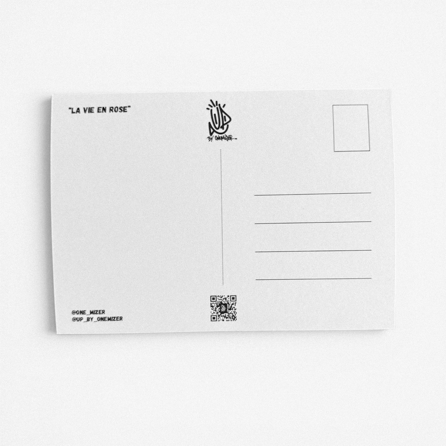 Carte postale verso format postal UP by Onemizer La Vie en Rose
