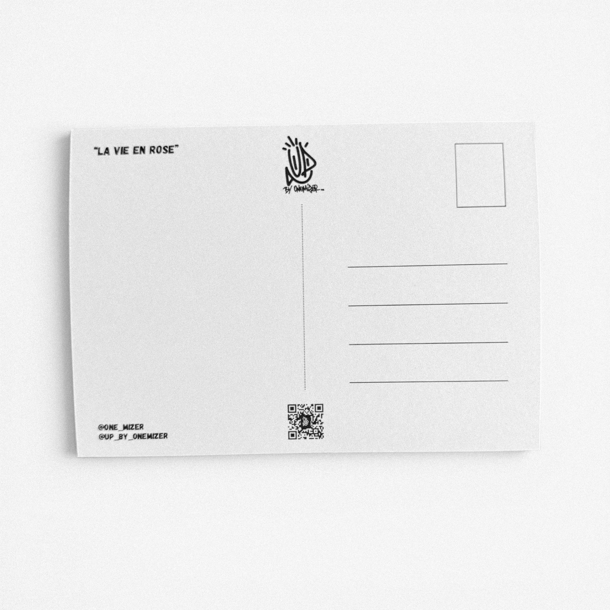 Carte postale verso format postal UP by Onemizer La Vie en Rose