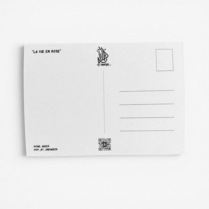 Carte postale verso format postal UP by Onemizer La Vie en Rose