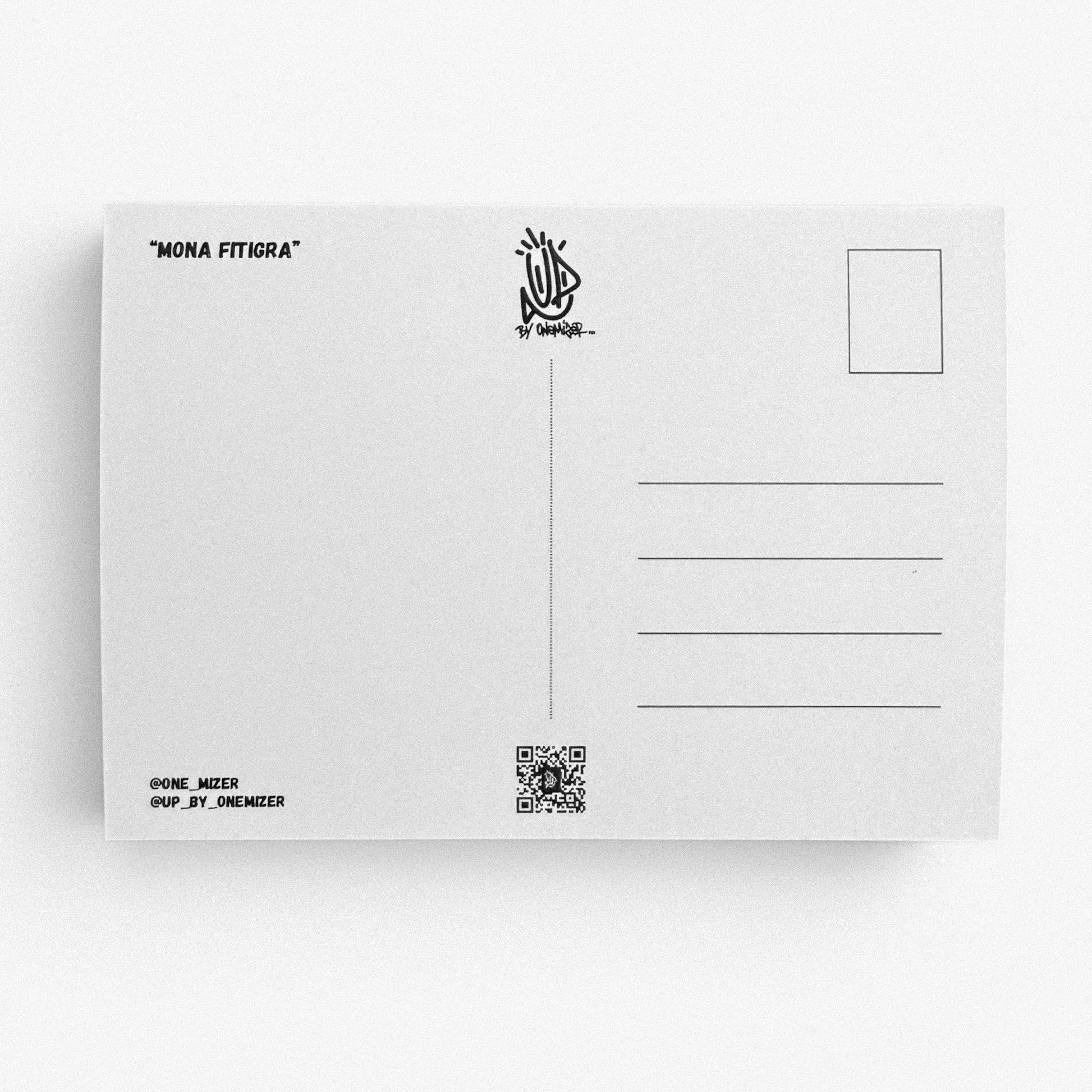 Carte postale verso format postal UP by Onemizer Mona Fitigra