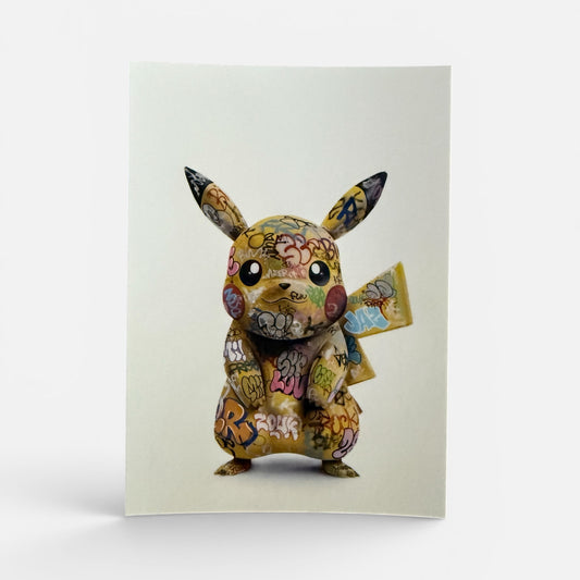 Carte postale street art Pikachu graffiti Ça Pik Pik Onemizer