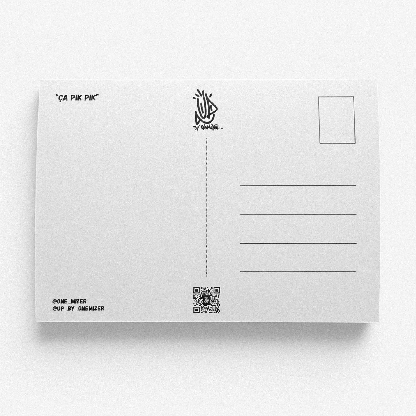 Carte postale verso format postal UP by Onemizer Ça Pik Pik