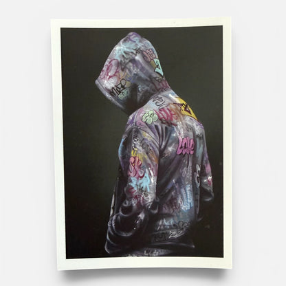Carte postale street art personnage capuche hoodie graffiti Underground 3 Onemizer