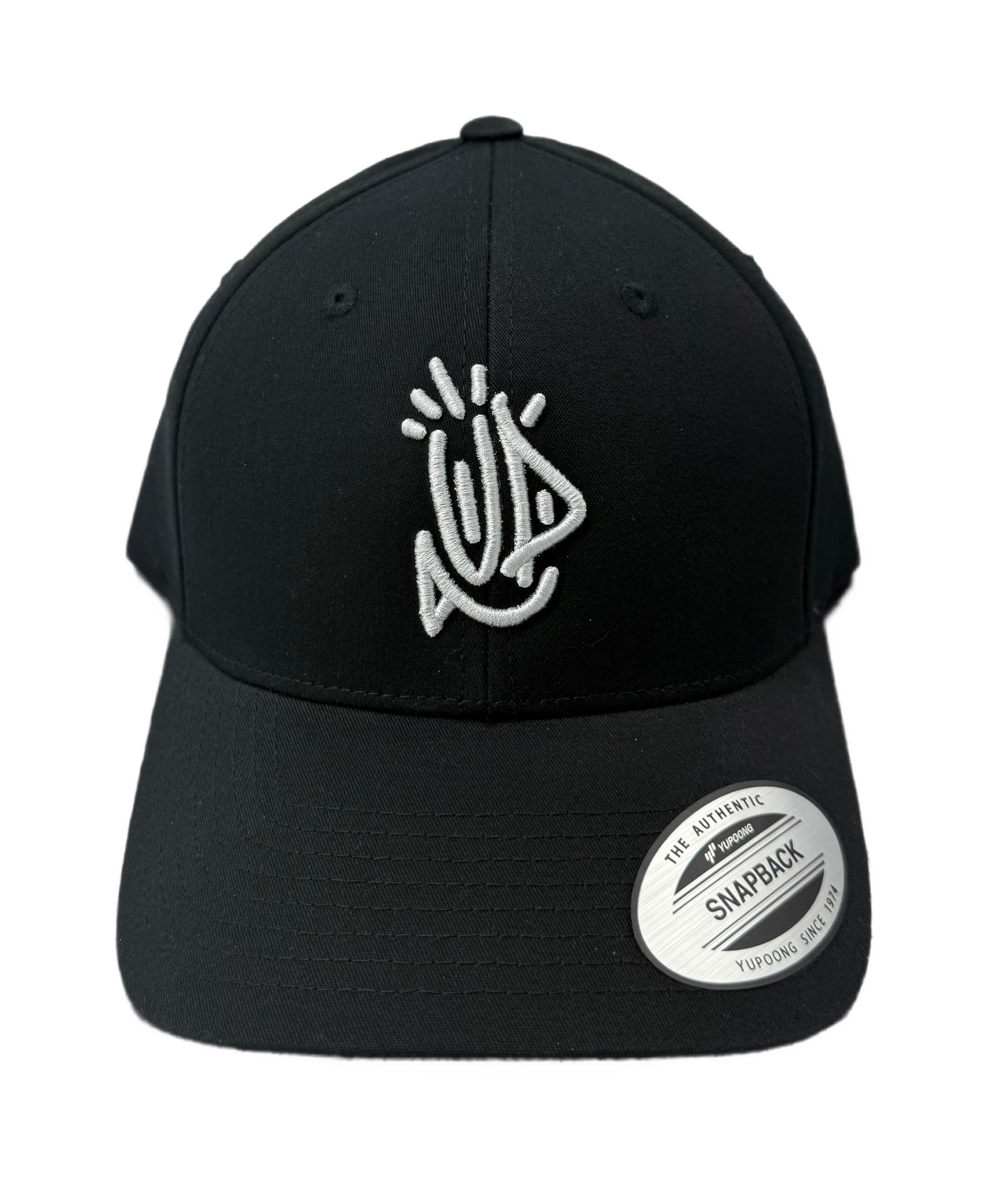 Casquette de baseball Onemizer Signature UP noire et broderie grise discrète.