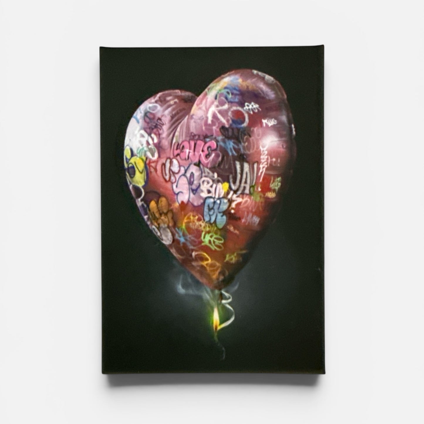Magnet rigide ballon cœur graffiti street art Burning Love Onemizer