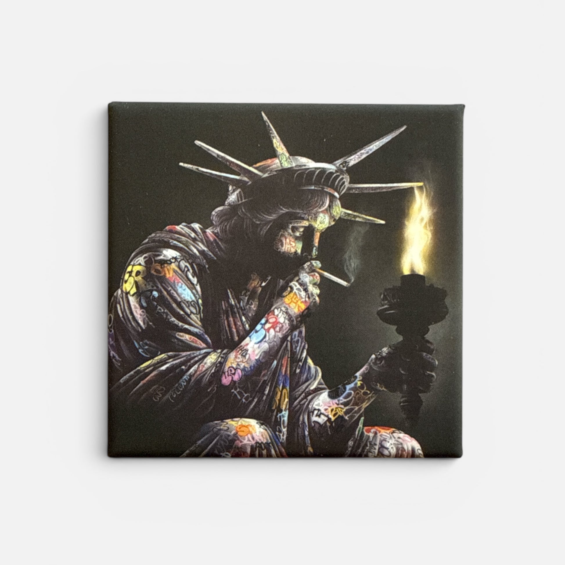 Magnet rigide Statue de la Liberté graffiti street art Pause Clope Onemizer
