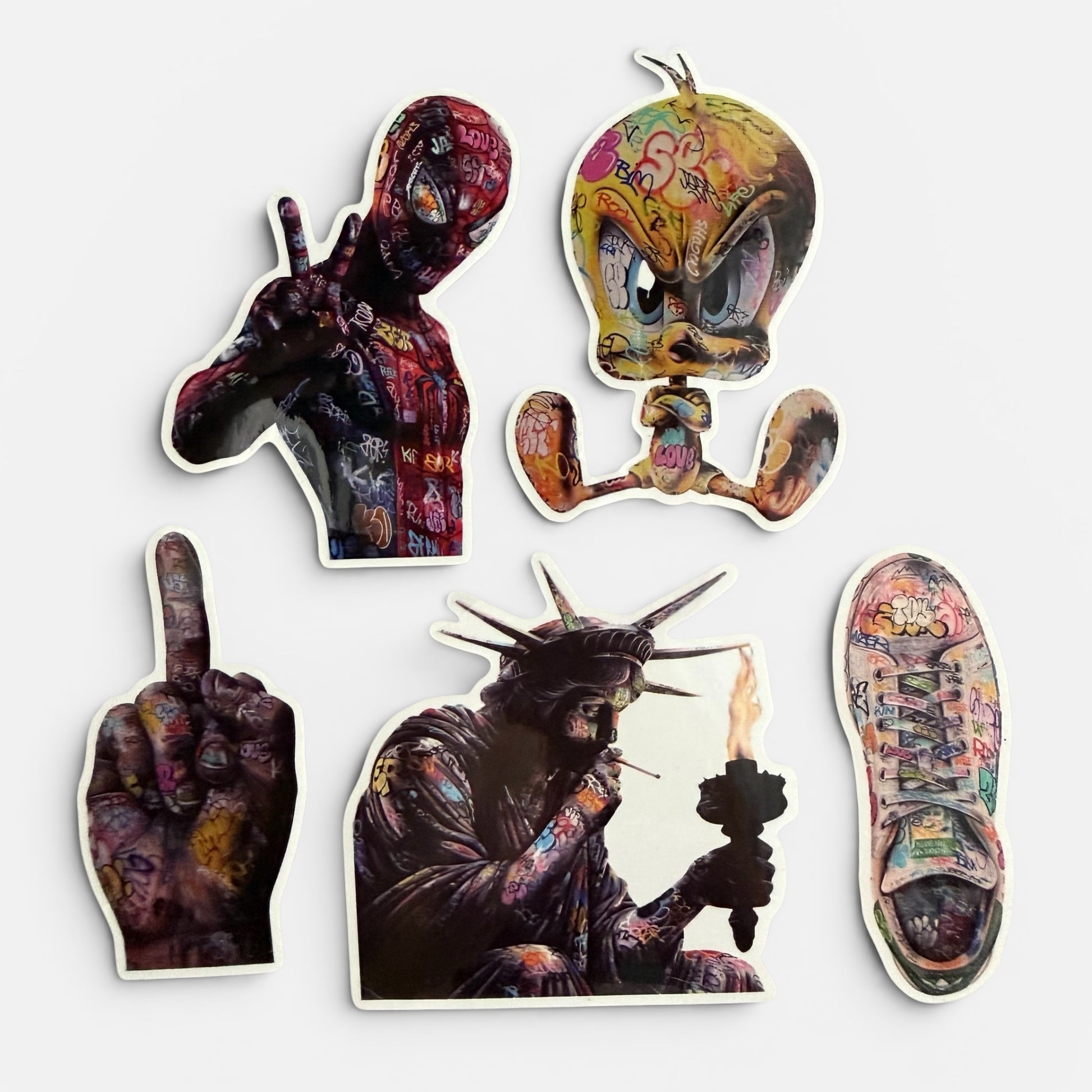 Pack 5 stickers vinyle street art graffiti UP by Onemizer