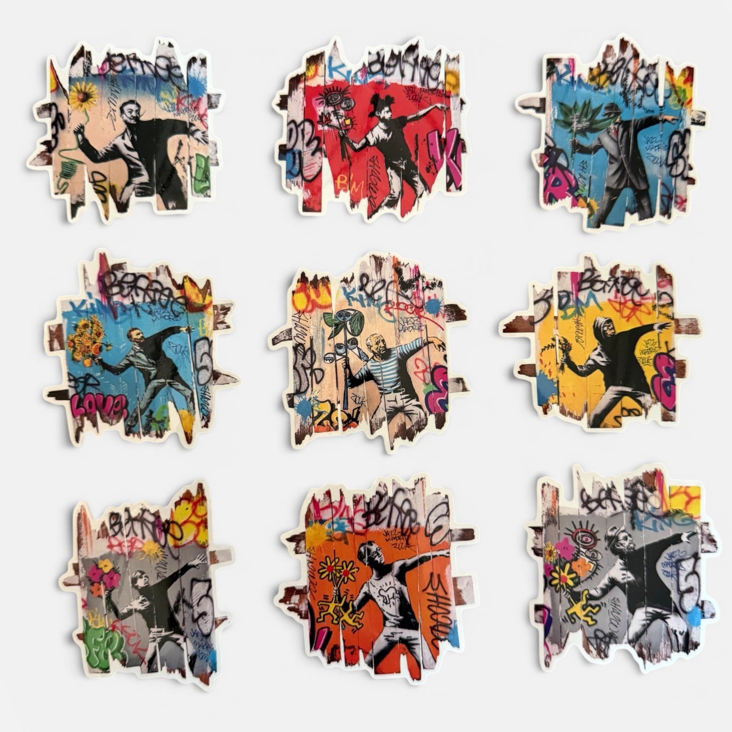 9 stickers vinyle street art grands maîtres graffiti édition limitée Onemizer