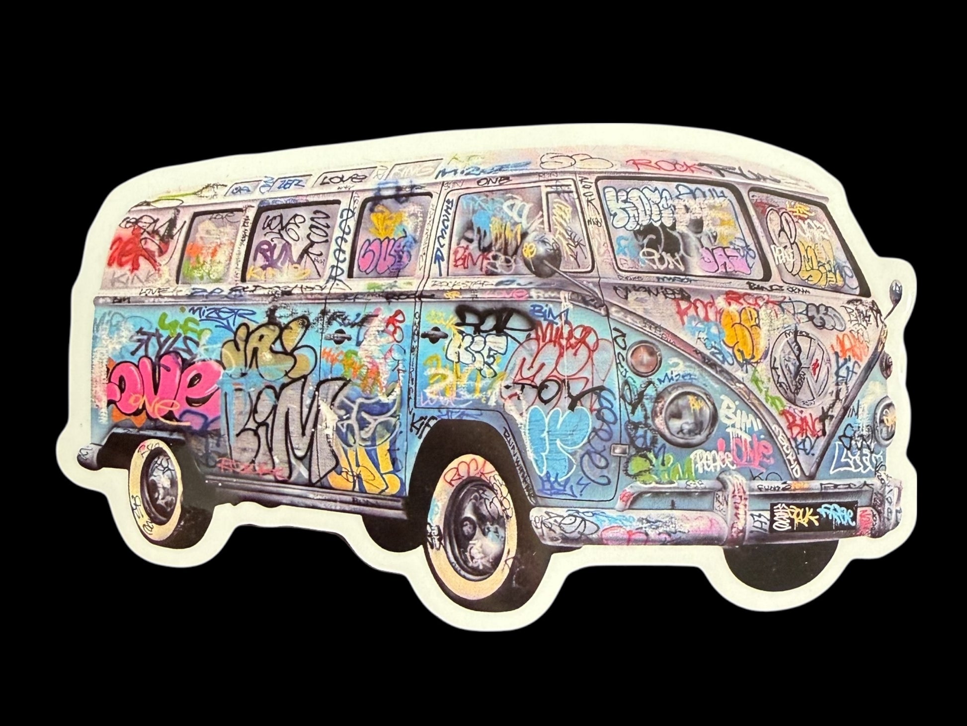 Sticker vinyle brillant Combi VW recouvert de graffitis Fillmore Onemizer