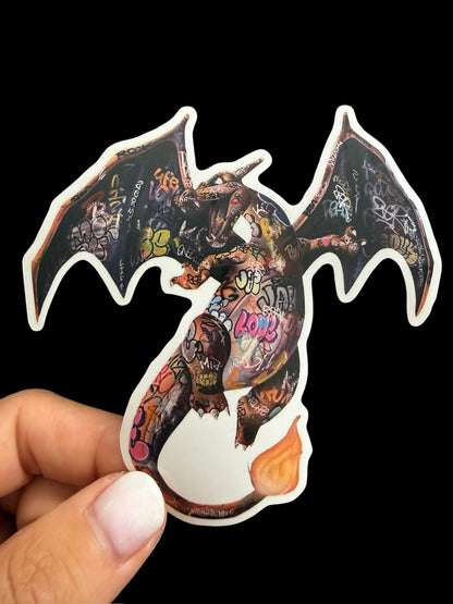 Sticker vinyle Dracaufeu graffiti street art Dracofunk Onemizer