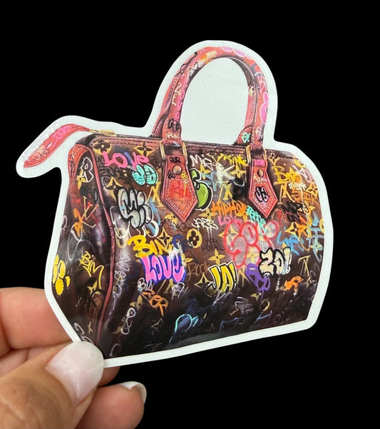 Sticker vinyle sac monogrammé graffiti street art Très Mal LV Onemizer