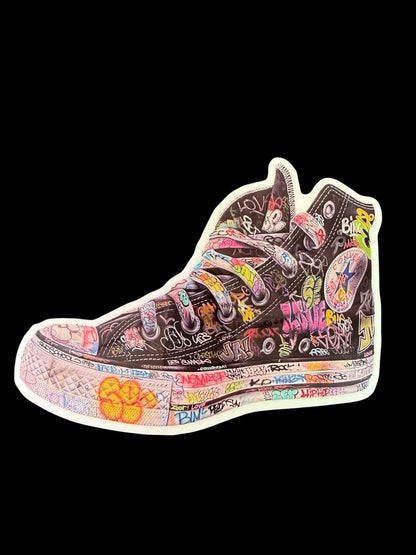 Sticker vinyle brillant sneaker recouverte de graffitis Onemizer