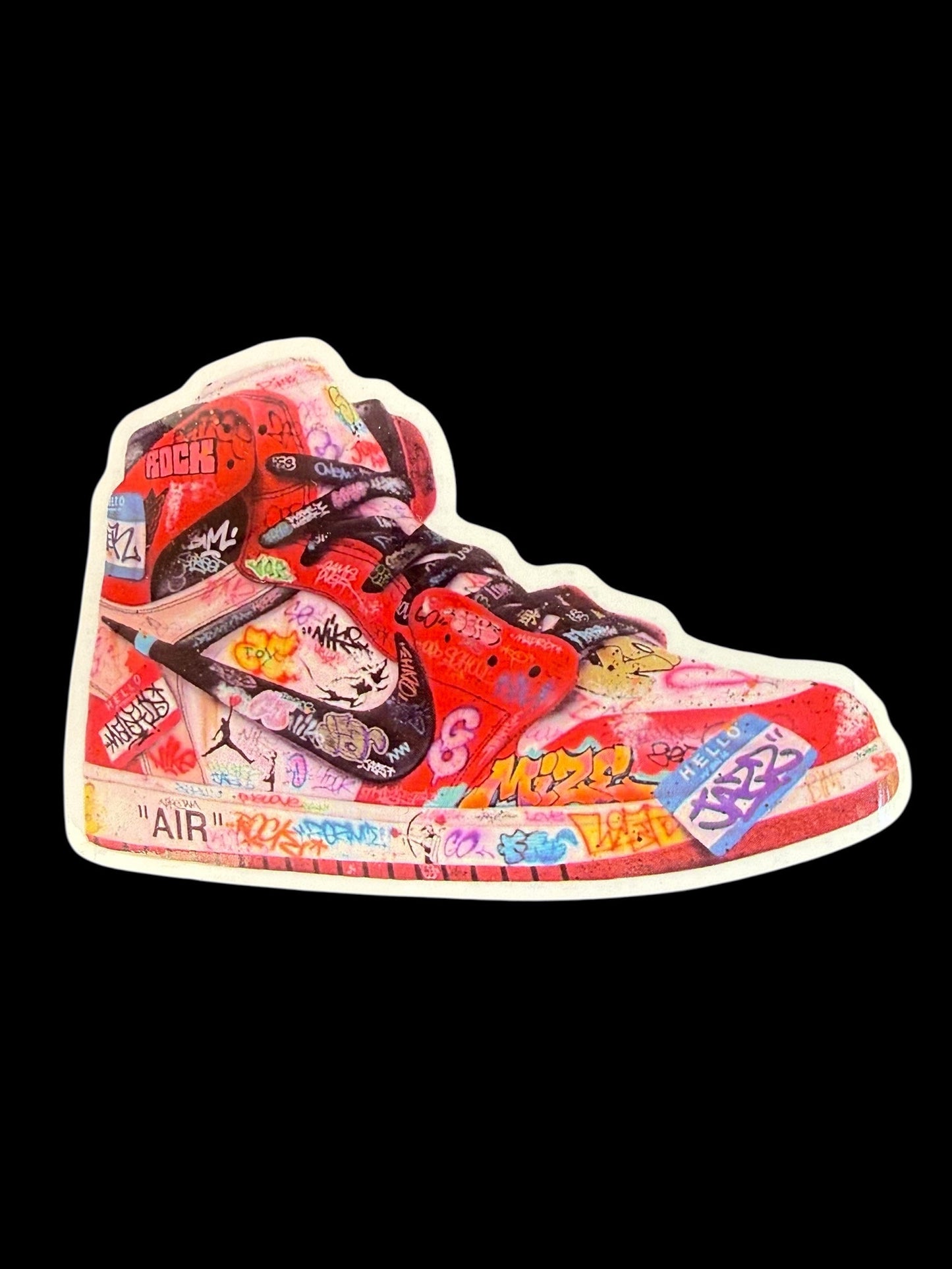 Sticker vinyle brillant sneaker recouverte de graffitis Onemizer
