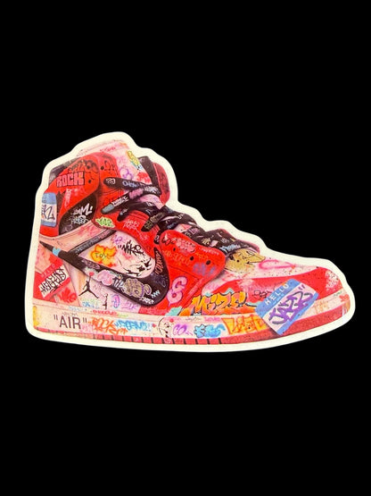 Sticker vinyle brillant sneaker recouverte de graffitis Onemizer