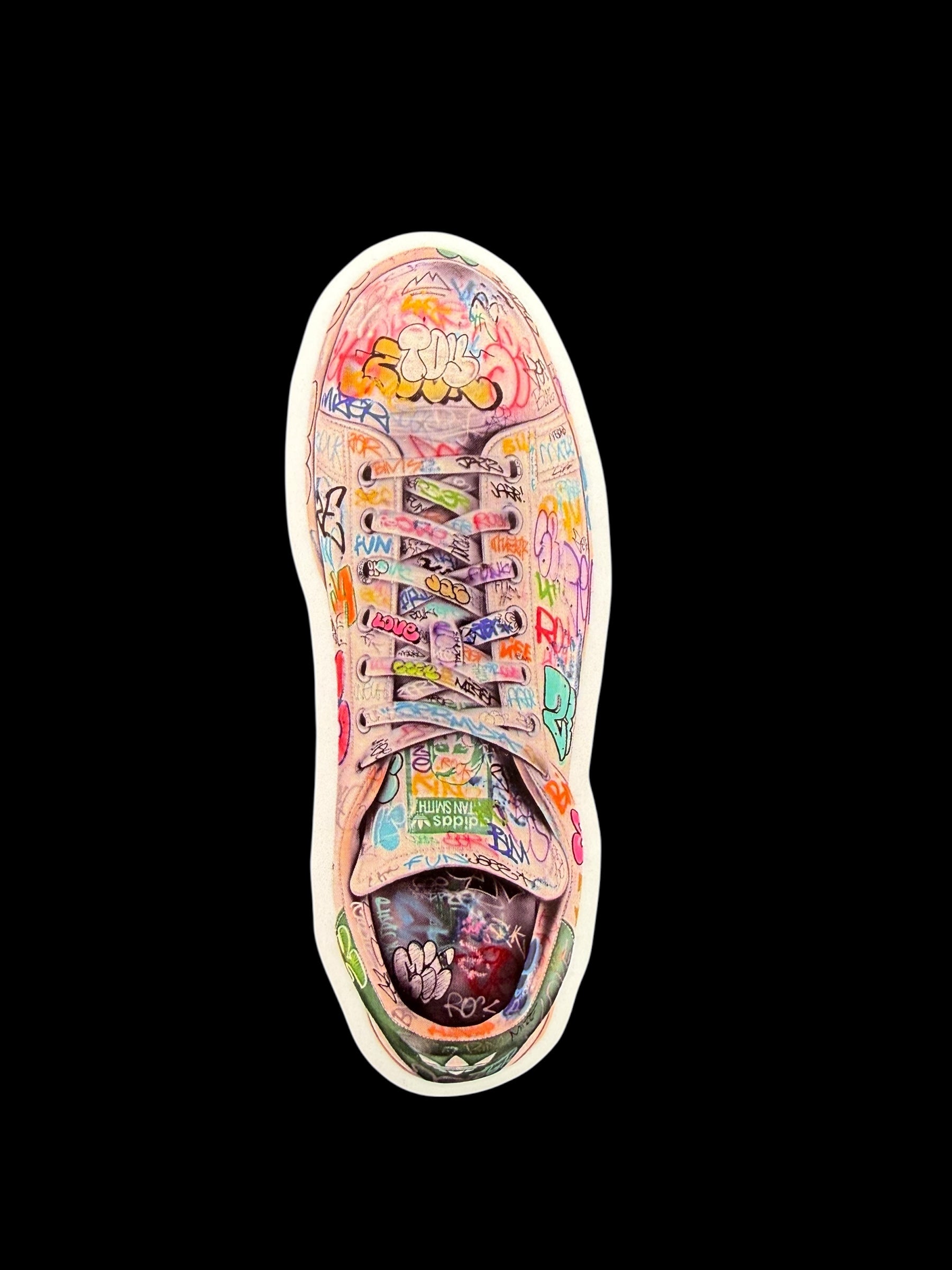 Sticker vinyle brillant sneaker recouverte de graffitis Stan Onemizer