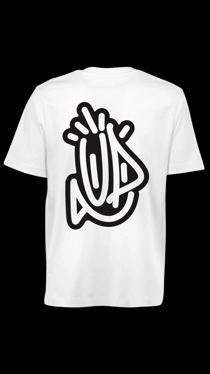 T-shirt blanc UP by Onemizer logo Big Up W dos coton bio oversize