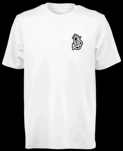 T-shirt blanc streetwear UP by Onemizer logo poitrine coton biologique