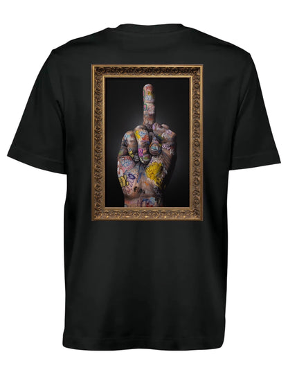 T-shirt street art Fuck (w)All Onemizer dos majeur graffiti cadre doré