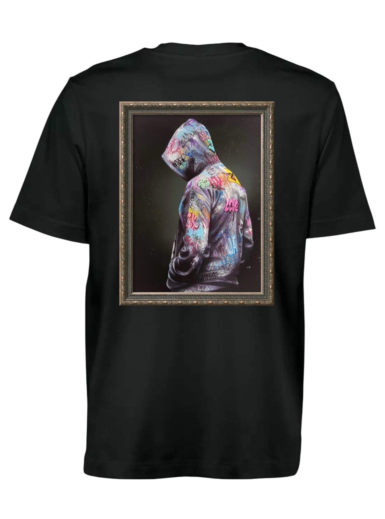 T-shirt street art Underground Onemizer dos personnage capuche graffiti cadre doré